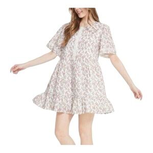 Jillian Harris X Joe Fresh Tiered Cotton Floral Mini Dress - Size Large